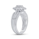 Radiant Love: 14kt White Gold Round Diamond Bridal Wedding Ring Band Set 1 Cttw - Splendid Jewellery