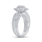 Radiant Love: 14kt White Gold Round Diamond Bridal Wedding Ring Band Set 1 Cttw - Splendid Jewellery