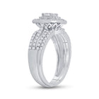 Radiant Love: 14kt White Gold Round Diamond Bridal Wedding Ring Band Set 1 Cttw - Second Side View