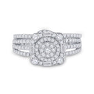 Radiant Love: 14kt White Gold Round Diamond Bridal Wedding Ring Band Set 1 Cttw - Splendid Jewellery