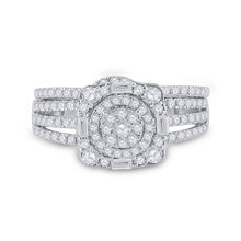 Load image into Gallery viewer, Radiant Love: 14kt White Gold Round Diamond Bridal Wedding Ring Band Set 1 Cttw - Splendid Jewellery