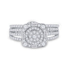 Radiant Love: 14kt White Gold Round Diamond Bridal Wedding Ring Band Set 1 Cttw - Splendid Jewellery
