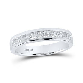Radiant Love 14kt White Gold Round Diamond Channel Band Ring 1/2 Cttw - Splendid Jewellery