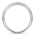 Radiant Love | 14kt White Gold Round Diamond Double Halo Bridal Wedding Ring Band Set 1 Cttw | Splendid Jewellery Side View from Splendid Jewellery