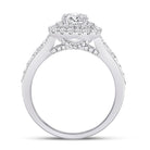 Radiant Love: 14kt White Gold Round Diamond Halo Bridal Wedding Engagement Ring 1 - 3/4 Cttw - Splendid Jewellery