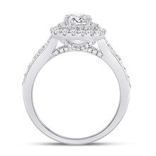 Load image into Gallery viewer, Radiant Love: 14kt White Gold Round Diamond Halo Bridal Wedding Engagement Ring 1 - 3/4 Cttw - Splendid Jewellery