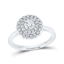 Load image into Gallery viewer, Radiant Love: 14kt White Gold Round Diamond Halo Bridal Wedding Engagement Ring - Splendid Jewellery
