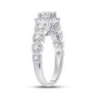 Radiant Love: 14kt White Gold Round Diamond Solitaire Bridal Wedding Engagement Ring 1-1/4 Cttw - Second Side View