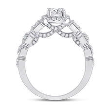 Load image into Gallery viewer, Radiant Love: 14kt White Gold Round Diamond Solitaire Bridal Wedding Engagement Ring 1-1/4 Cttw - Side View