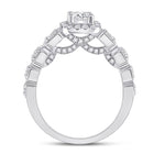 Radiant Love: 14kt White Gold Round Diamond Solitaire Bridal Wedding Engagement Ring 1-1/4 Cttw - Side View