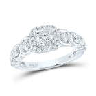 Radiant Love: 14kt White Gold Round Diamond Solitaire Bridal Wedding Engagement Ring 1-1/4 Cttw - Top View