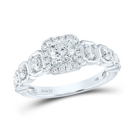 Radiant Love: 14kt White Gold Round Diamond Solitaire Bridal Wedding Engagement Ring 1-1/4 Cttw - Top View