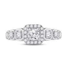 Load image into Gallery viewer, Radiant Love: 14kt White Gold Round Diamond Solitaire Bridal Wedding Engagement Ring 1-1/4 Cttw - Front View
