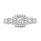 Radiant Love: 14kt White Gold Round Diamond Solitaire Bridal Wedding Engagement Ring 1-1/4 Cttw - Front View