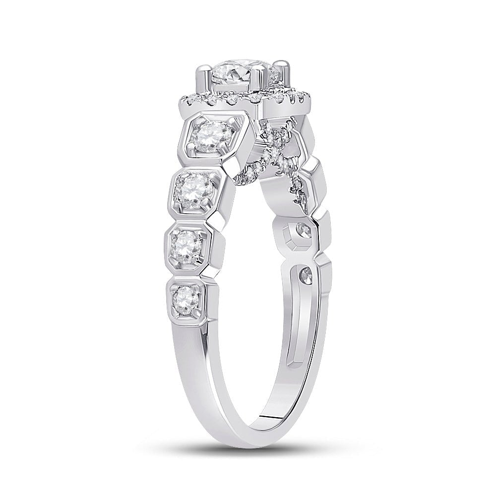 Radiant Love: 14kt White Gold Round Diamond Solitaire Bridal Wedding Engagement Ring 1 - 1/4 Cttw - Splendid Jewellery