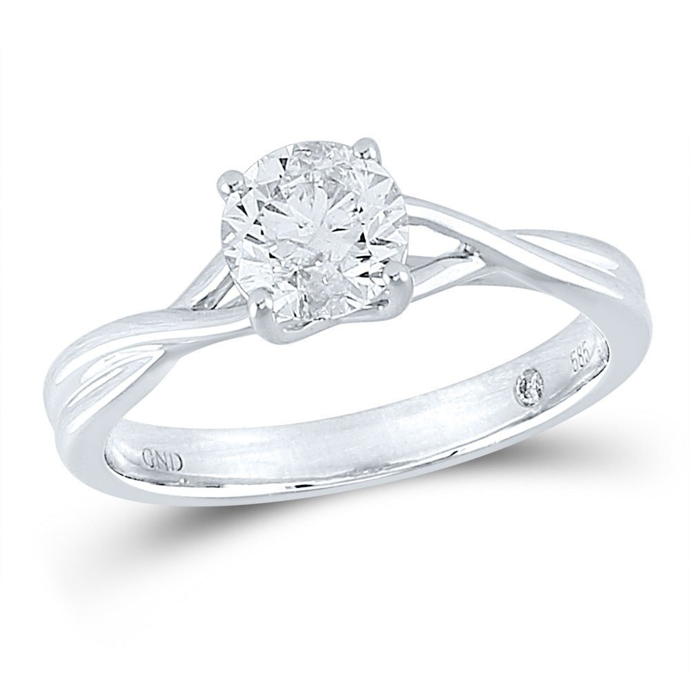 Radiant Love | 14kt White Gold Round Diamond Solitaire Bridal Wedding Engagement Ring 1 Cttw - Splendid Jewellery