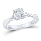 Radiant Love | 14kt White Gold Round Diamond Solitaire Bridal Wedding Engagement Ring 1 Cttw - Splendid Jewellery