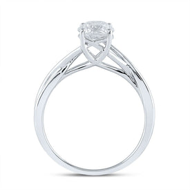 Radiant Love | 14kt White Gold Round Diamond Solitaire Bridal Wedding Engagement Ring 1 Cttw - Splendid Jewellery