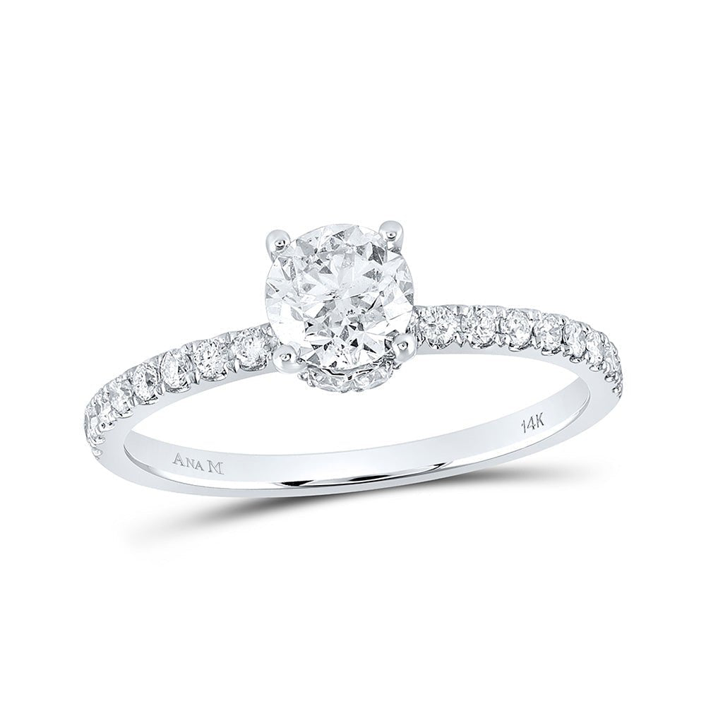 Radiant Love | 14kt White Gold Round Diamond Solitaire Bridal Wedding Engagement Ring 1 Cttw | Splendid Jewellery - Splendid Jewellery