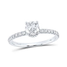 Radiant Love | 14kt White Gold Round Diamond Solitaire Bridal Wedding Engagement Ring 1 Cttw | Splendid Jewellery - Splendid Jewellery