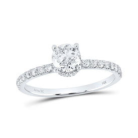 Radiant Love | 14kt White Gold Round Diamond Solitaire Bridal Wedding Engagement Ring 1 Cttw | Splendid Jewellery - Splendid Jewellery
