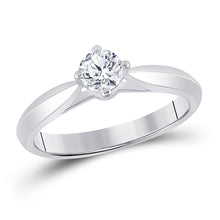 Load image into Gallery viewer, Radiant Love: 14kt White Gold Round Diamond Solitaire Bridal Wedding Engagement Ring 1/2 Cttw - Splendid Jewellery