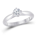 Radiant Love: 14kt White Gold Round Diamond Solitaire Bridal Wedding Engagement Ring 1/2 Cttw - Splendid Jewellery