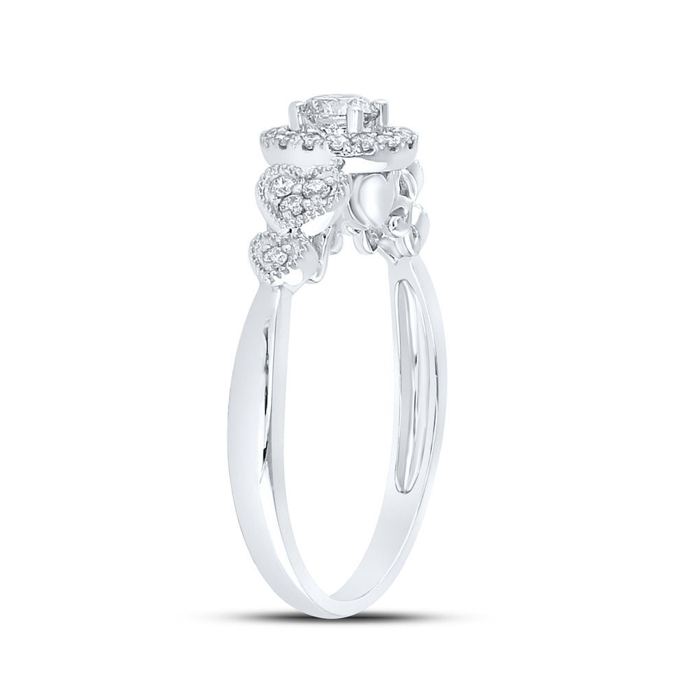 Radiant Love | 14kt White Gold Round Diamond Solitaire Bridal Wedding Engagement Ring 1/2 Cttw - Splendid Jewellery