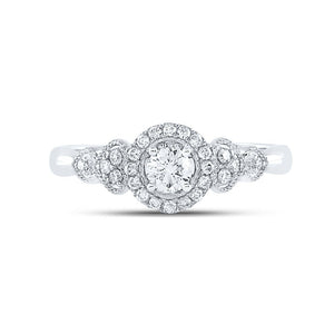 Radiant Love | 14kt White Gold Round Diamond Solitaire Bridal Wedding Engagement Ring 1/2 Cttw - Splendid Jewellery