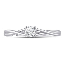 Load image into Gallery viewer, Radiant Love 14kt White Gold Round Diamond Solitaire Bridal Wedding Engagement Ring - Front View