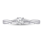 Radiant Love 14kt White Gold Round Diamond Solitaire Bridal Wedding Engagement Ring - Front View