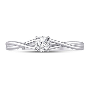 Radiant Love 14kt White Gold Round Diamond Solitaire Bridal Wedding Engagement Ring - Splendid Jewellery