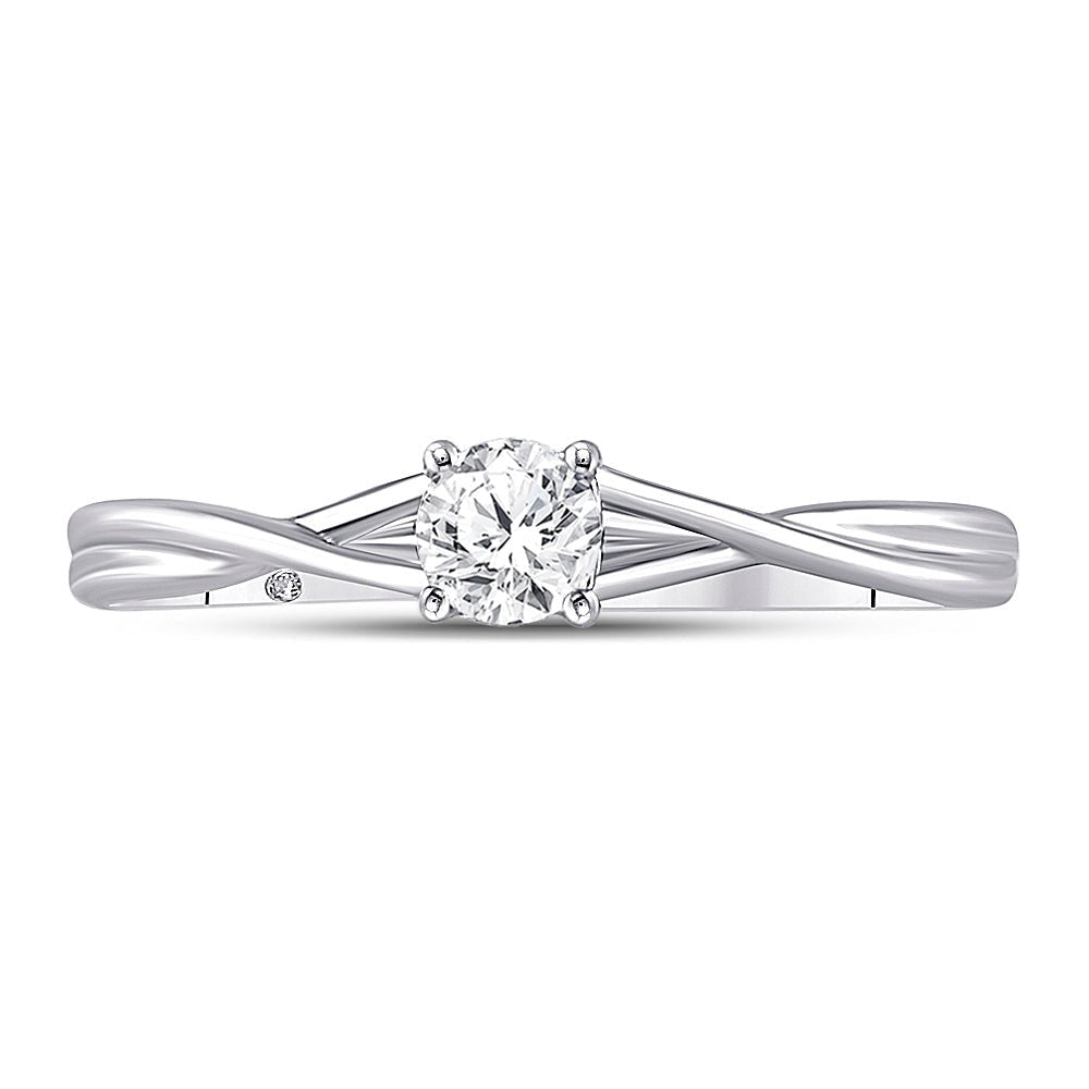 Radiant Love 14kt White Gold Round Diamond Solitaire Bridal Wedding Engagement Ring - Splendid Jewellery