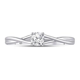 Radiant Love 14kt White Gold Round Diamond Solitaire Bridal Wedding Engagement Ring - Splendid Jewellery