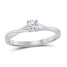 Load image into Gallery viewer, Radiant Love 14kt White Gold Round Diamond Solitaire Bridal Wedding Engagement Ring - Top View