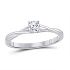 Radiant Love 14kt White Gold Round Diamond Solitaire Bridal Wedding Engagement Ring - Top View