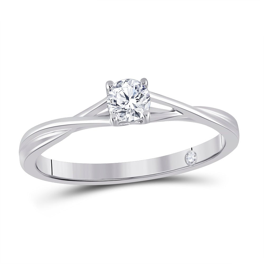 Radiant Love 14kt White Gold Round Diamond Solitaire Bridal Wedding Engagement Ring - Splendid Jewellery