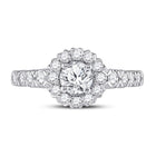 Radiant Love 14kt White Gold Round Diamond Solitaire Bridal Wedding Engagement Ring - Front View