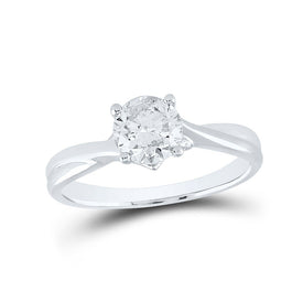 Radiant Love: 14kt White Gold Round Diamond Solitaire Bridal Wedding Engagement Ring - Splendid Jewellery