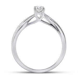 Radiant Love 14kt White Gold Round Diamond Solitaire Bridal Wedding Engagement Ring - Splendid Jewellery