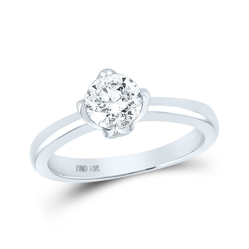 Radiant Love: 14kt White Gold Round Diamond Solitaire Bridal Wedding Engagement Ring - Splendid Jewellery