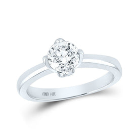 Radiant Love: 14kt White Gold Round Diamond Solitaire Bridal Wedding Engagement Ring - Splendid Jewellery