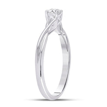 Load image into Gallery viewer, Radiant Love 14kt White Gold Round Diamond Solitaire Bridal Wedding Engagement Ring - Side View