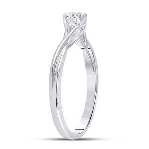 Radiant Love 14kt White Gold Round Diamond Solitaire Bridal Wedding Engagement Ring - Splendid Jewellery