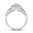 Radiant Love 14kt White Gold Round Diamond Solitaire Bridal Wedding Engagement Ring - Side View