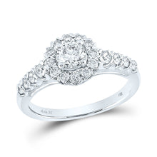 Load image into Gallery viewer, Radiant Love 14kt White Gold Round Diamond Solitaire Bridal Wedding Engagement Ring - Top View
