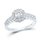 Radiant Love 14kt White Gold Round Diamond Solitaire Bridal Wedding Engagement Ring - Top View