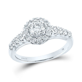 Radiant Love 14kt White Gold Round Diamond Solitaire Bridal Wedding Engagement Ring - Top View