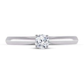 Radiant Love: 14kt White Gold Round Diamond Solitaire Bridal Wedding Ring - Splendid Jewellery