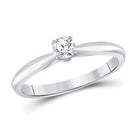 Radiant Love: 14kt White Gold Round Diamond Solitaire Bridal Wedding Ring - Top View